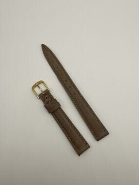 13mm KREISLER Glove Leather Brown NOS Vintage Watch Band & Gold-Tone Buckle